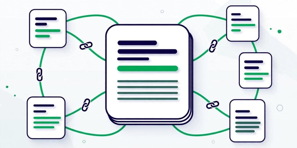Internal linking strategy for blogs - diagram showing pillar posts connected to supporting articles